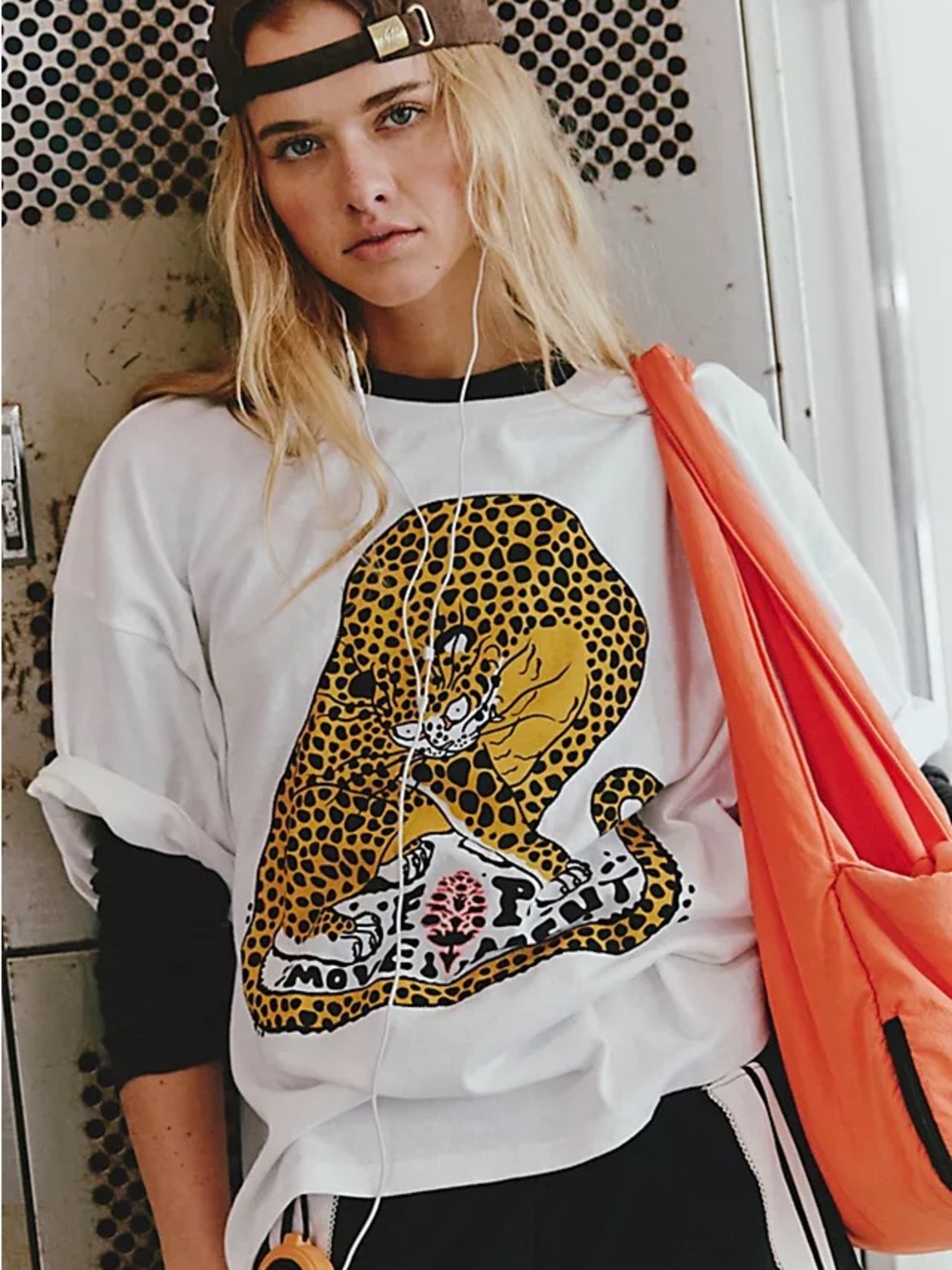 Free People Movement Elliot Snowman Graphic Leopard Tee XS (Sold Out)